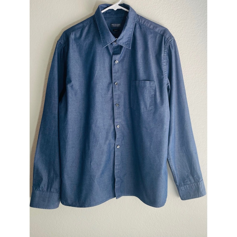 Van Heusen Men's Slim Fit Button Down Shirt XL/17-17.5